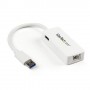 StarTech.com Adattatore USB 3.0 a Ethernet Gigabit NIC con porta USB - Bianco (USB31000SPTW)