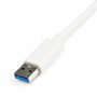 StarTech.com Adattatore USB 3.0 a Ethernet Gigabit NIC con porta USB - Bianco (USB31000SPTW)