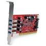 StarTech.com Scheda Pci con 4 porte USB 3.0 SuperSpeed con alimentazione SATA/SP4 (PCIUSB3S4)