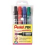 Pentel N50 evidenziatore 4 pz Nero, Blu, Verde, Rosso (0050503)