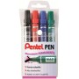 Pentel N60 evidenziatore 4 pz Punta smussata Nero, Blu, Verde, Rosso (0050504)