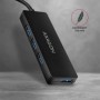 Axagon HUE-G1A hub di interfaccia USB 3.2 Gen 1 (3.1 Gen 1) Type-A 5000 Mbit/s Nero (HUE-G1A)