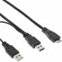InLine 35420Y cavo USB USB 3.2 Gen 1 (3.1 Gen 1) Micro-USB B 2 x USB A Nero (35420Y)