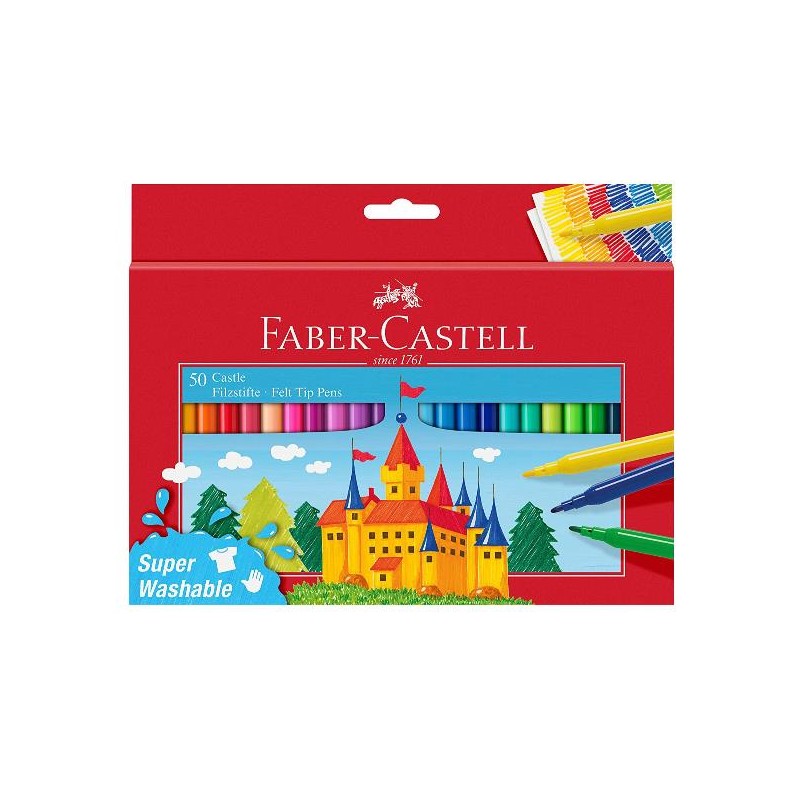 Faber-castell Faber castell 50 pennarelli a fibra castello super lavabili  40433 4005405542045